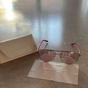 Michael Kors Rose Gold Aviator Sunglasses